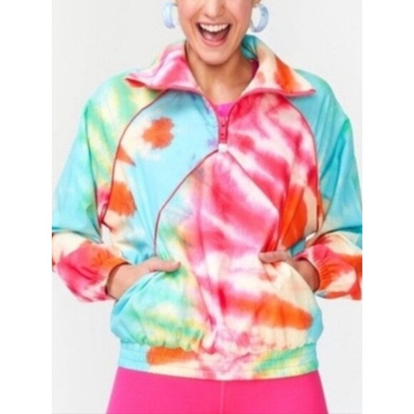 Terez Jackets & Blazers - Terez Totally Tie Dye Ripstop Half Quarter Zip Windbreaker Jacket 80s Large